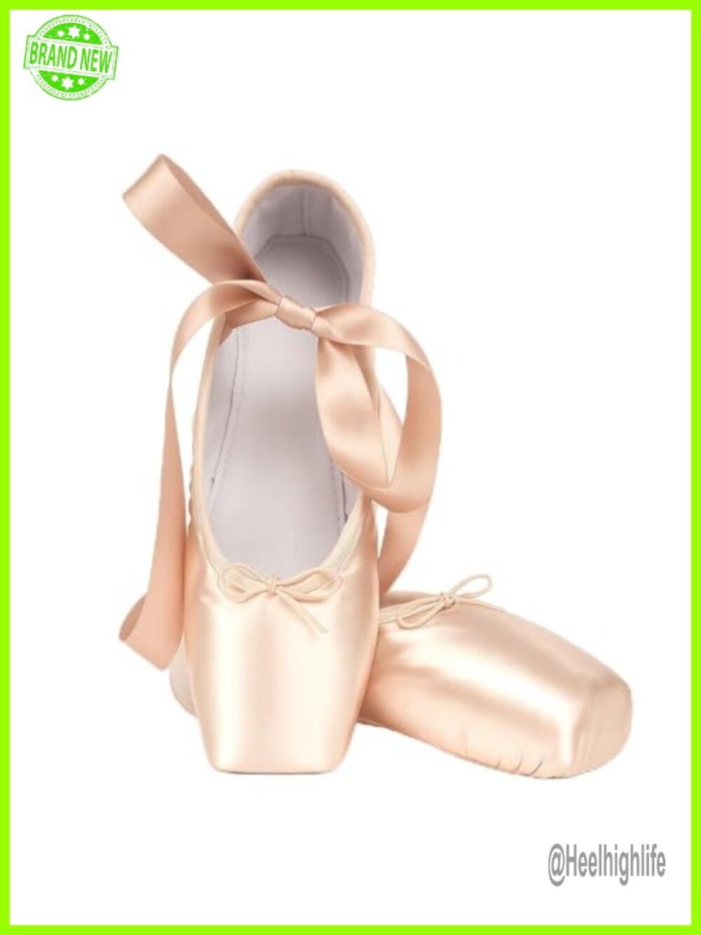 Satin Ballet Pointe Shoes with Toe Pads for Girls Women